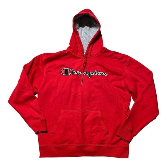 Champion Men's XL Red Pullover Hoodie with Logo & Kangaroo Pocket - Picture 1 of 4